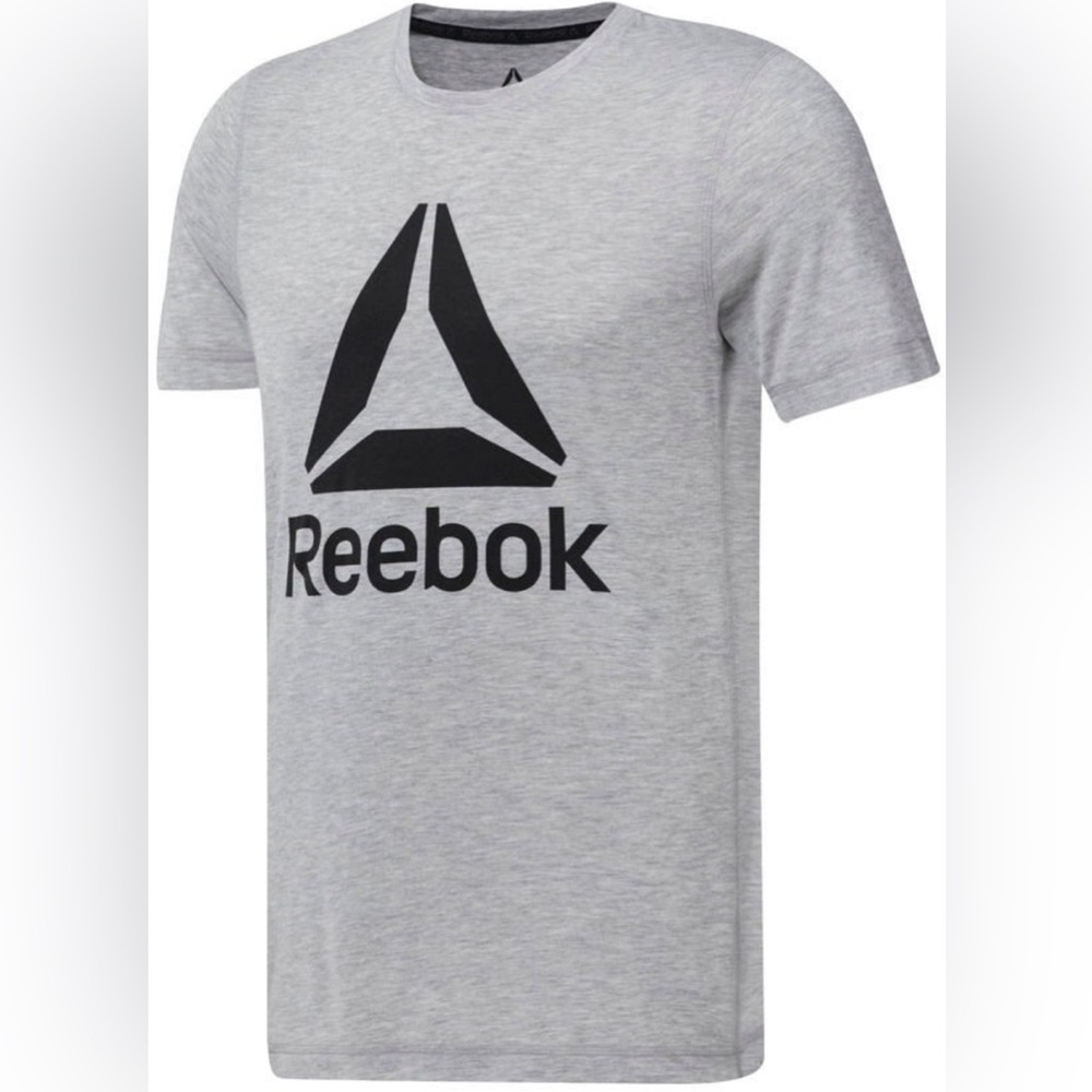 Reebok Gray Short Sleeve Tee with Black Logo